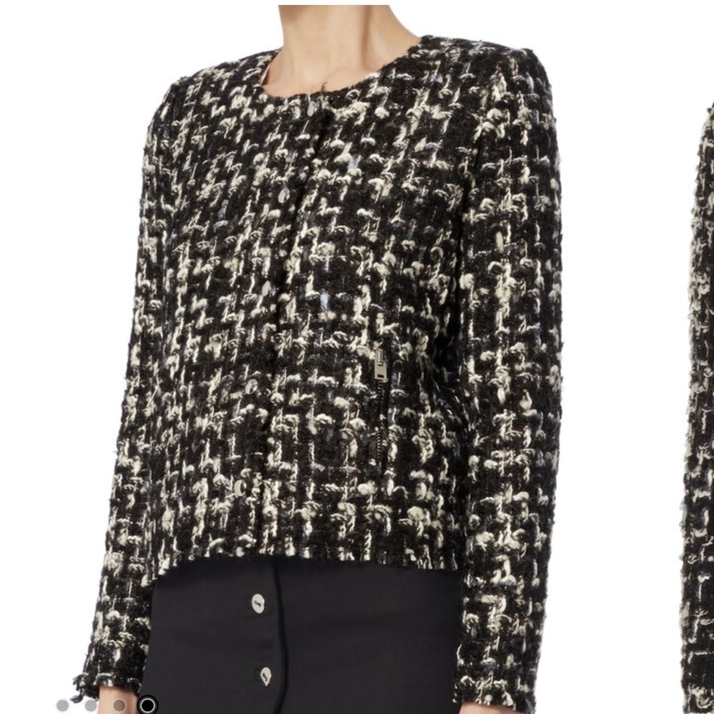 IRO Pearl Embellished Mohair Tweed Jacket
